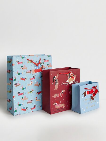 Sinsay - Vánoční dárkové tašky 9 pack - modrá