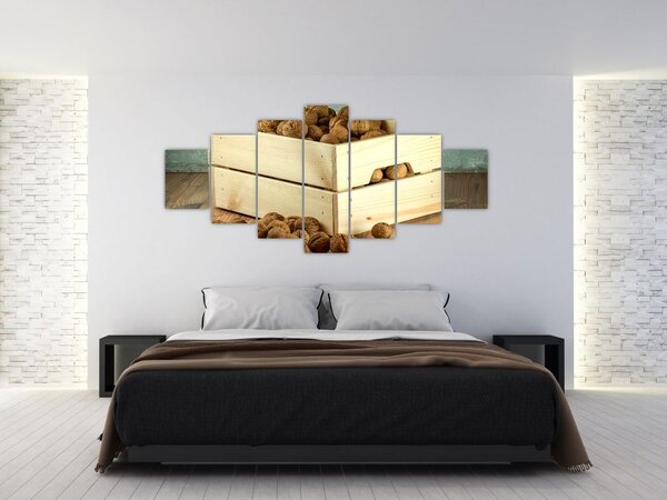 Obraz - Podzimní zátiší s ořechy (210x100 cm)