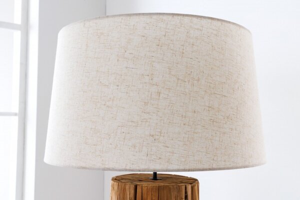 Textilní stínítko kulatého tvaru na stojací lampu Treety v přírodní lněné barvě 50cm