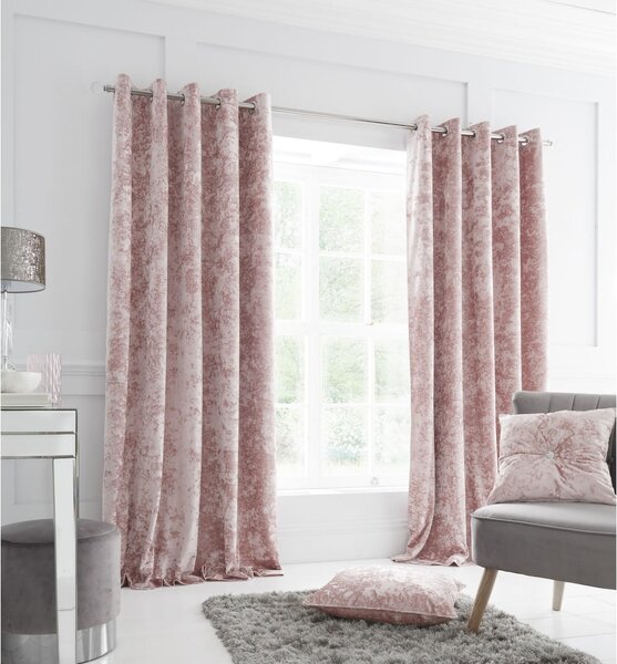 Růžové závěsy v sadě 2 ks 168x137 cm Crushed Velvet – Catherine Lansfield
