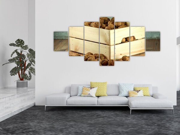 Obraz - Podzimní zátiší s ořechy (210x100 cm)