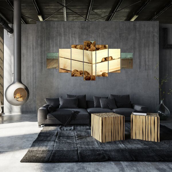 Obraz - Podzimní zátiší s ořechy (210x100 cm)
