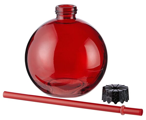 SANTA'S BUBBLE Skleněná koule s brčkem - červená