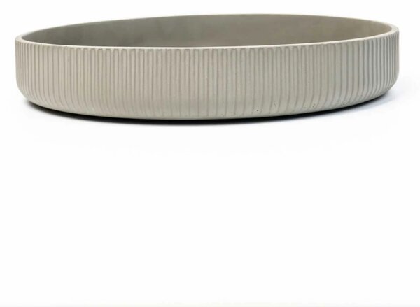 Dekorační miska ORYVEN, sklolaminát s drážkami, průměr 30 cm, šedá