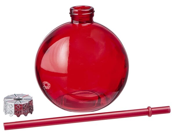 SANTA'S BUBBLE Skleněná koule s brčkem - červená