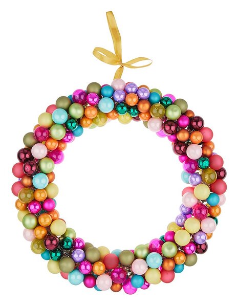 X-MAS Věněc ze skleněných koulí 40 cm - mix