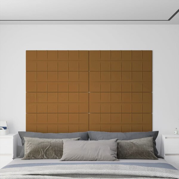 Nástěnné panely 12 ks hnědé 90 x 30 cm samet 3,24 m²