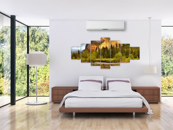 Obraz - Skály u jezera (210x100 cm)