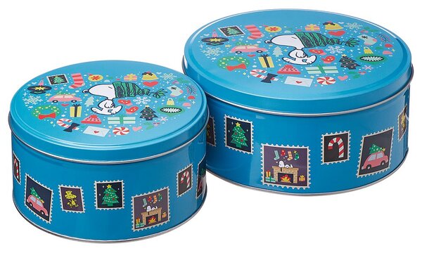 PEANUTS Dóza kulatá Snoopyho Vánoce 13,5 cm