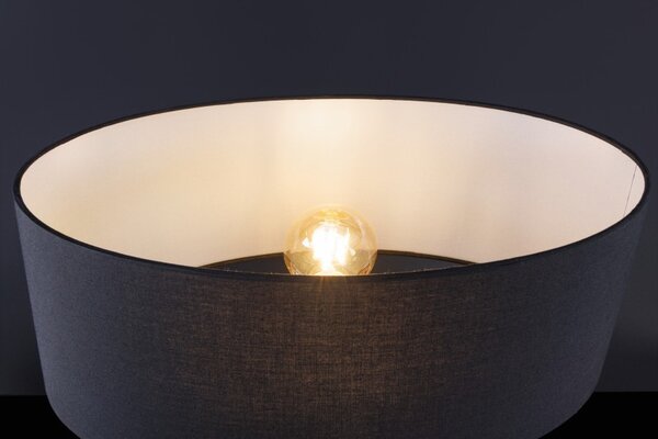 Designová stolní lampa Sidoria s červenou podstavou ve tvaru ryby s černým kulatým stínítkem 64cm