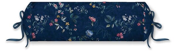 Pip Studio polštář s výplní Tokyo Bouquet Roll Cushion Blue 22x70 (Dekorační polštářek v perkálovém povlaku)