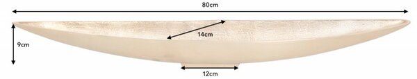 Designový zlatý tác Sorento ve tvaru listu z kovové slitiny 80cm