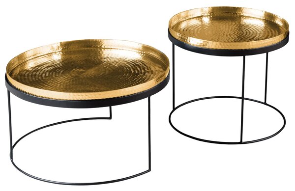 Art-deco set kulatých konferenčních stolků Elements zlatá 57cm