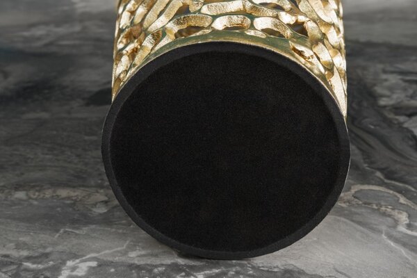 Designová váza Hoja v art deco stylu s kovovou konstrukcí zlaté barvy 65cm