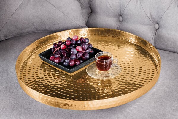 Art-deco set kulatých příručních stolků Elements zlatá 53cm