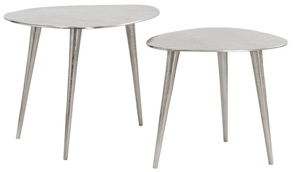 Designový set stříbrných konferenčních stolků Elements 50cm