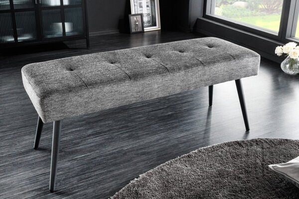 Moderní čalouněná lavice Soreli tmavě šedý textil 100 cm