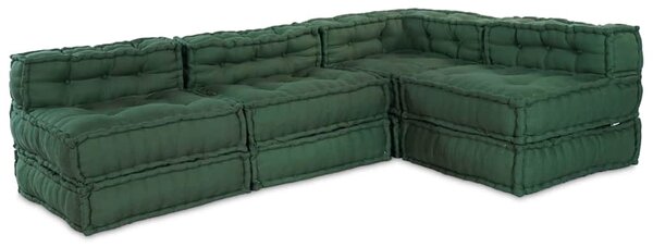 Modulová pohovka 4 pcs Zelená Textil