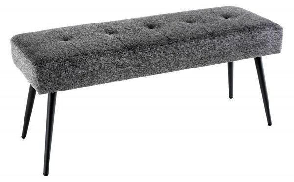 Moderní čalouněná lavice Soreli tmavě šedý textil 100 cm