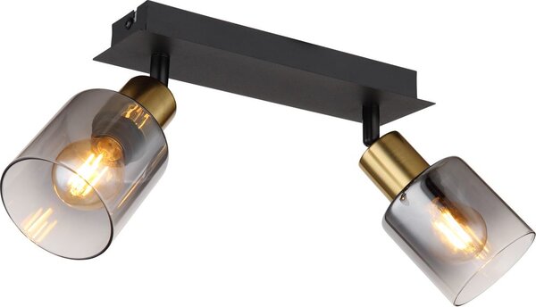 Globo Lighting Hollys stropní světlo 2x40 W černá-zlatá 54310-2