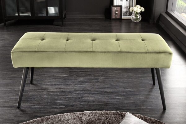 Moderní lavice Soreli olivově zelený samet 100cm