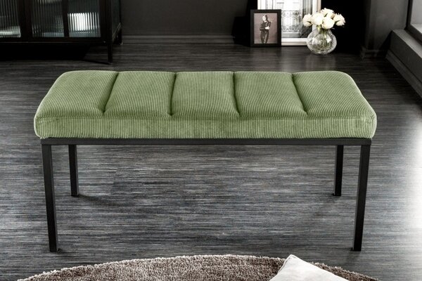Designová čalouněná lavice Soreli zelený manšestr 80cm