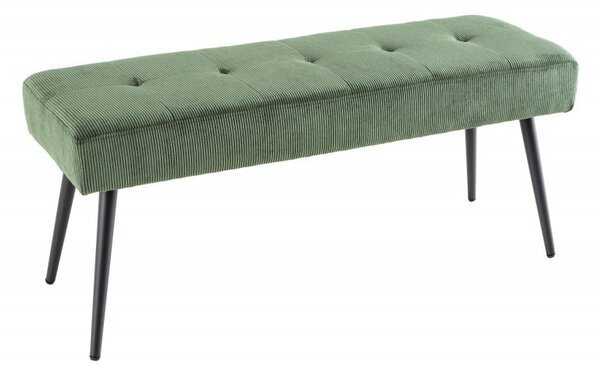 Moderní zelená lavice Soreli se manšestrovým čalouněním 100cm