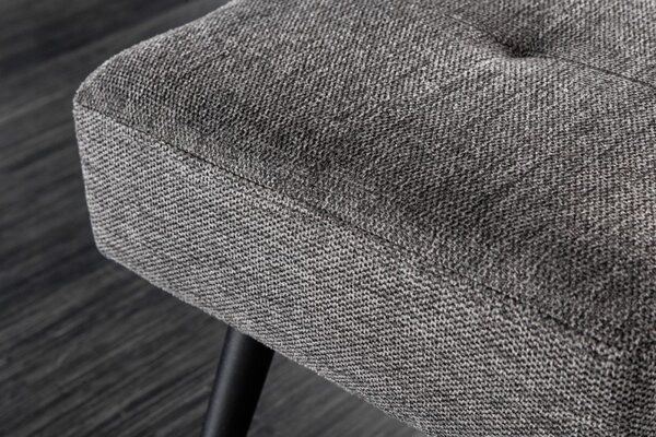 Moderní čalouněná lavice Soreli tmavě šedý textil 100 cm