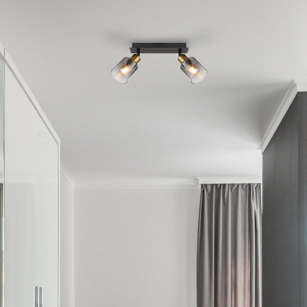 Globo Lighting Hollys stropní světlo 2x40 W černá-zlatá 54310-2