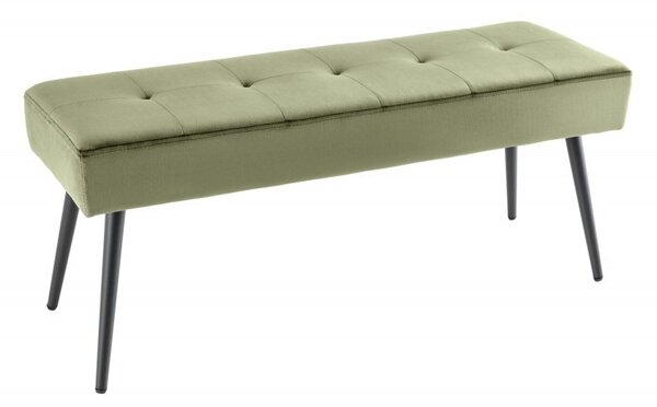 Moderní lavice Soreli olivově zelený samet 100cm