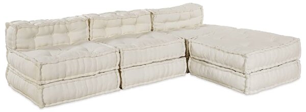 Modulová pohovka 4 pcs Krémová Textil