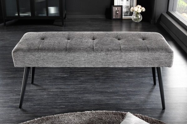 Moderní čalouněná lavice Soreli tmavě šedý textil 100 cm