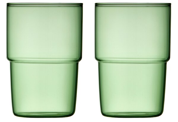 Lyngby Glas Set dvou zelených sklenic Torino 400 ml