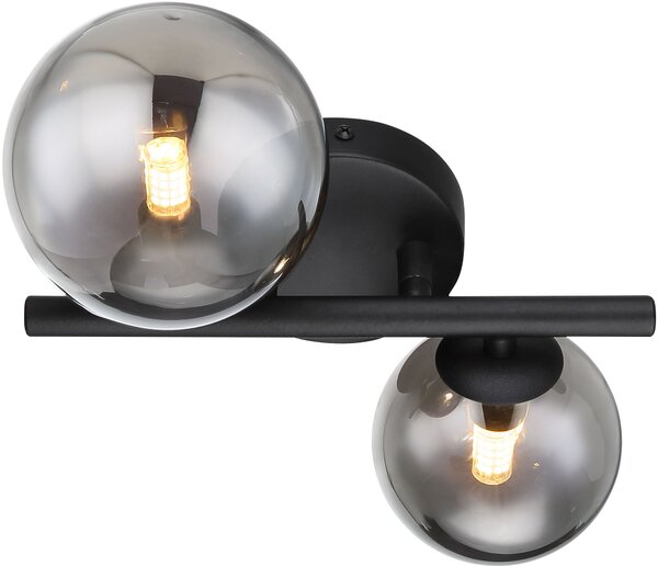 Globo Lighting Riha nástěnné svítidlo 2x3.5 W černá-kouřová 56133-2W