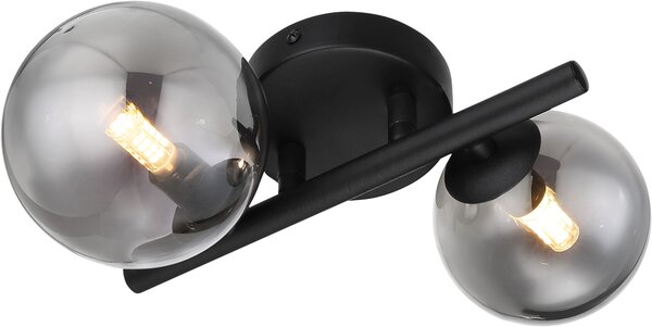 Globo Lighting Riha nástěnné svítidlo 2x3.5 W černá-kouřová 56133-2W