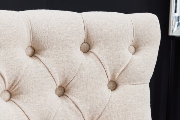Elegantní barová židle Modern Barock se světlým béžovým potahem a designovým prošíváním 74cm