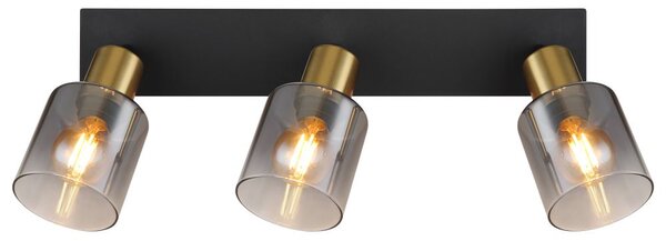 Globo Lighting Hollys stropní světlo 3x40 W černá-zlatá 54310-3