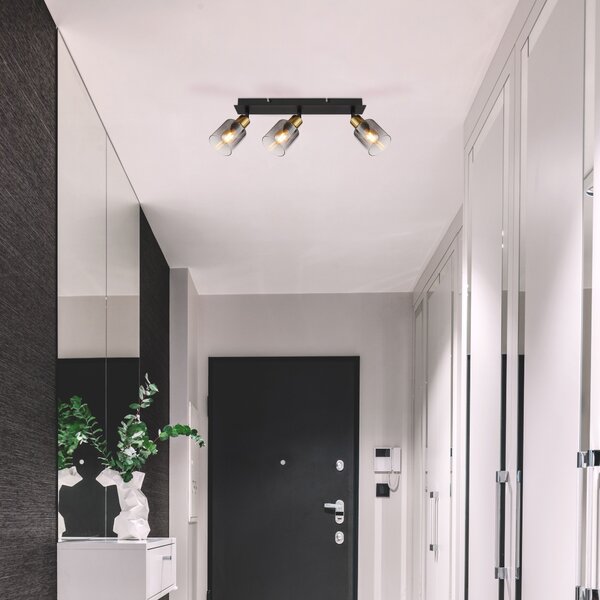 Globo Lighting Hollys stropní světlo 3x40 W černá-zlatá 54310-3