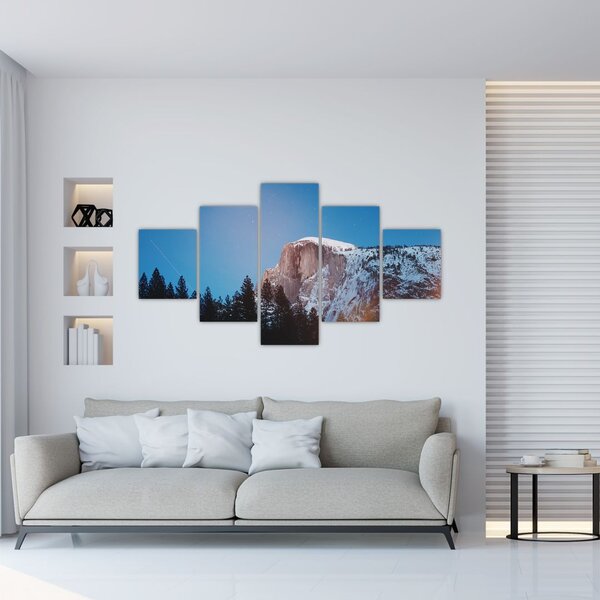 Obraz - Noční vrchol hor (125x70 cm)