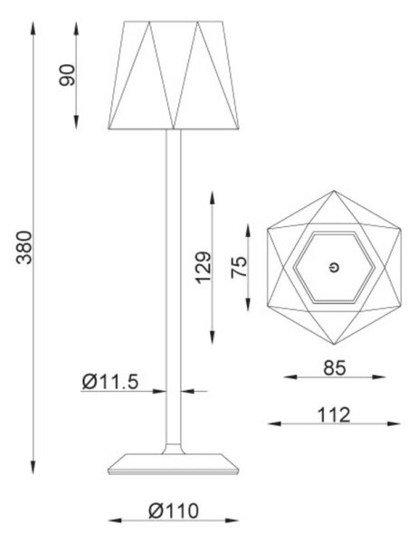 ACA Lighting LED venkovní solární stolní svítidlo na baterie 3W 140lm 3.000K rezavá 120st. CRI80 IP54 LG5892R-400