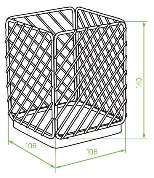 Laveo Oslo, stojan na příbory 106x106x140 mm, černá-hnědá, LAV-ELA_700A