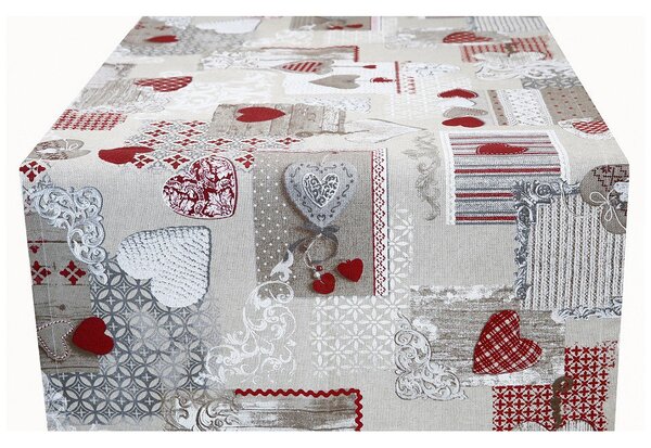 Látka patchwork s červenými srdíčky Barva Rudá Rozměry Šířka 140 cm
