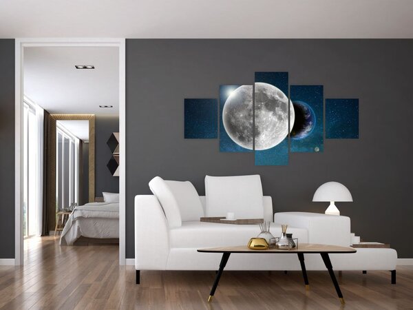 Obraz - Země v zákrytu Měsíce (125x70 cm)
