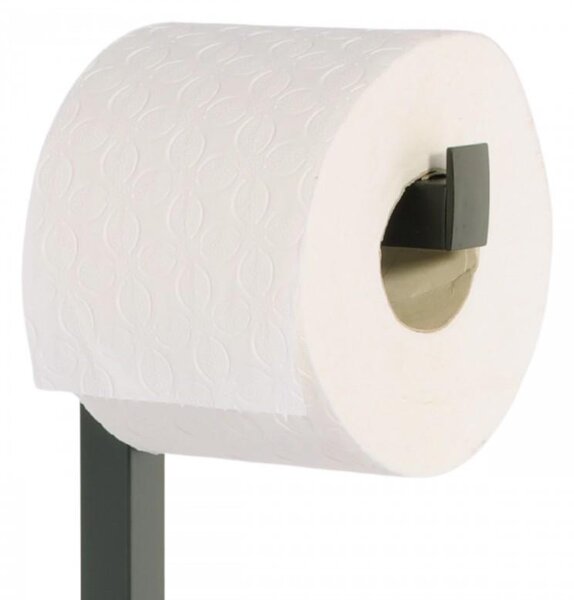 Erga Pap, držák toaletního papíru s WC kartáčem a zásobníkem, černá-hnědá, ERG-YKA-P.PAP-WC-BLK