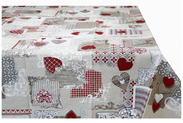 Látka patchwork s červenými srdíčky Barva Rudá Rozměry Šířka 140 cm