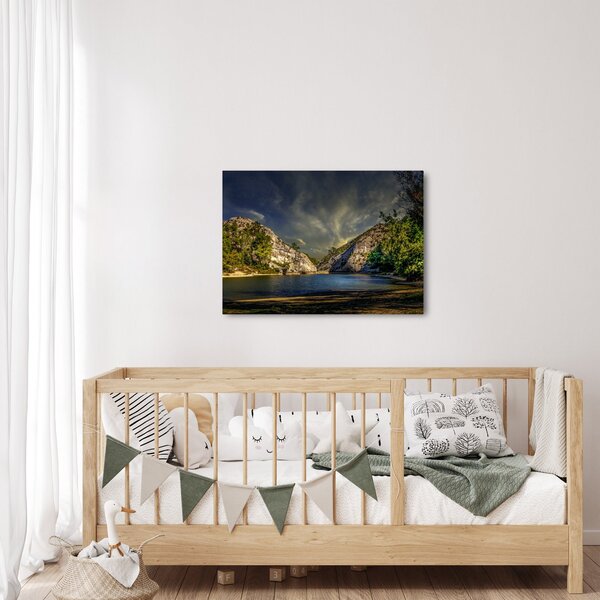 Obraz krajiny s jezerem (70x50 cm)
