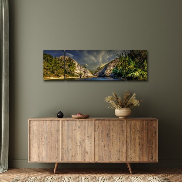 Obraz krajiny s jezerem (170x50 cm)