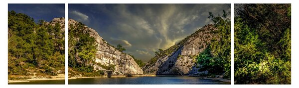 Obraz krajiny s jezerem (170x50 cm)