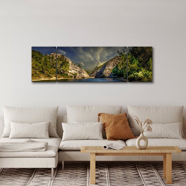 Obraz krajiny s jezerem (170x50 cm)