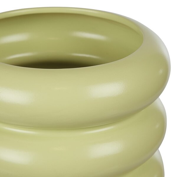 HOOP Květináč s miskou 14 cm - zelená